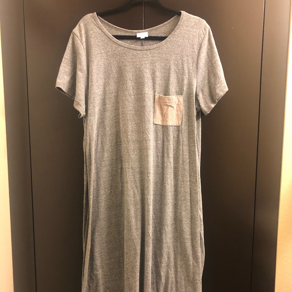 LuLaRoe 3X gray with tan pocket Carly